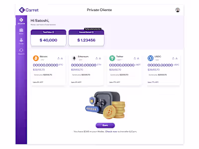 Dashboard Design for a Cryptocurrency Web App