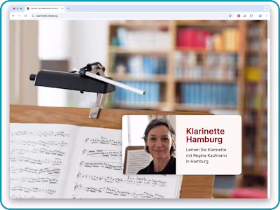 One-Page Webflow Design for a Clarinet Teacher