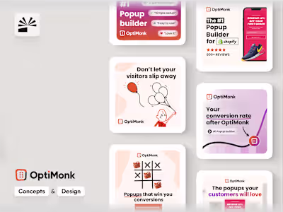 Ad Concepts + Designs for OptiMonk
