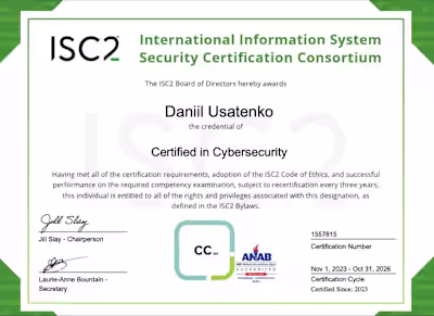 Certified in Cybersecurity