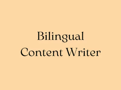 Bilingual Content Writer
