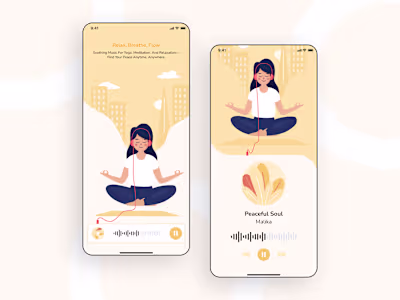 Yoga Music App – Calm & Mindful UI Design