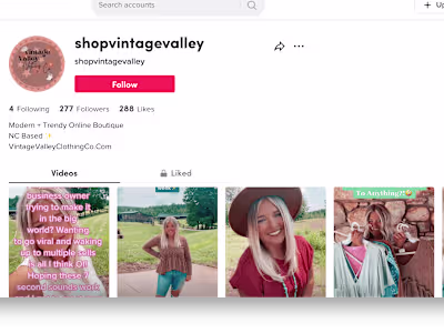 Content Creator - Vintage Valley Clothing Co. | TikTok