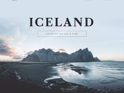 Iceland Travl Landing Page Concept