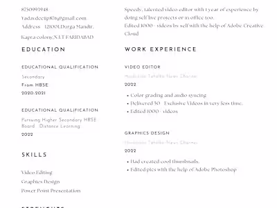 Skill & Profession