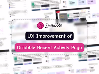 UX Improvement of Dribbble Recent Activity Page