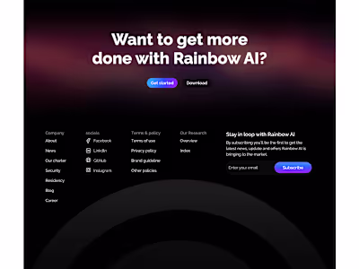 Rainbow AI website landing page 