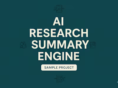 AI Research & Summary Engine (Sample Project)