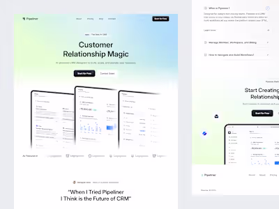 Pipeliner -  CRM Landing Page