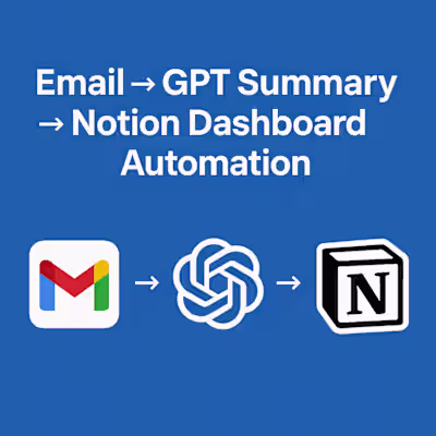 Email → AI Summary → Notion Dashboard Automation