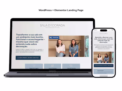 WordPress + Elementor Landing Page for Home Decor Online Course
