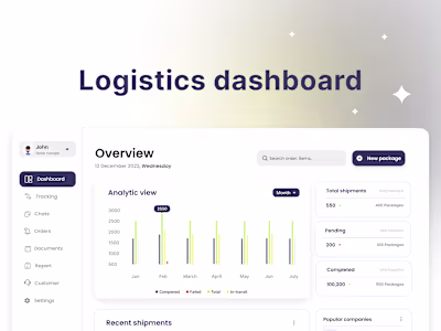 Logistics dashboard UI