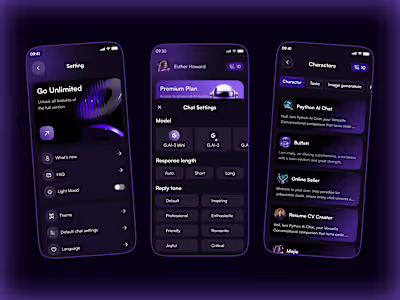 AI Chatbot / AI Voice Mobile App UI