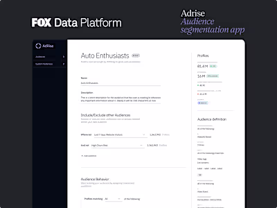 FOX Adrise - Audience segmentation app