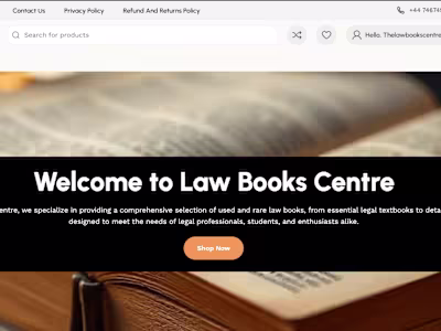 Ecommerce Website Development for Law Books Centre