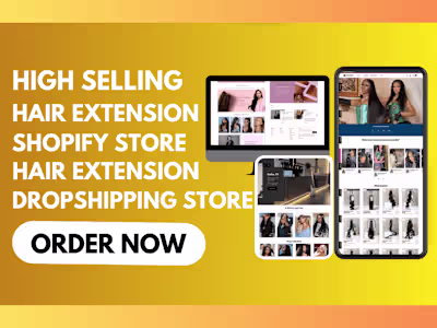 I will design hair extension shopify store dropshipping store