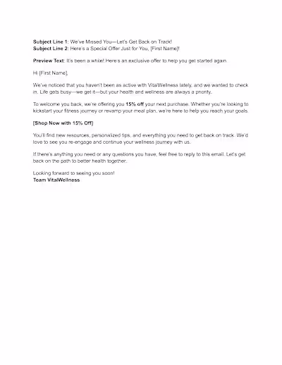 We Miss You - Re-Engagement Email