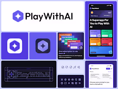 PlayWithAI - Branding & Mobile app Design for Generative AI