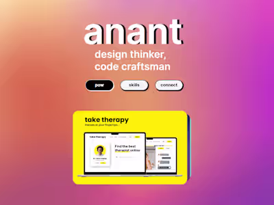 anant - design thinker, code craftsman