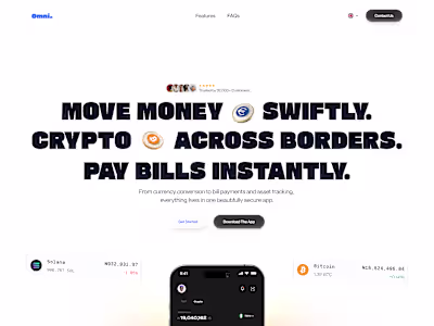 Developing an interactive Framer website for Omni Finance