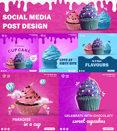 Social Media Post Design For CupCakes Company