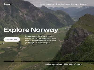 Aurora Travel - Travel Agency Landing Page