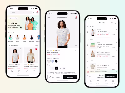 Fashion Ecommerce App Design for Tokobagus