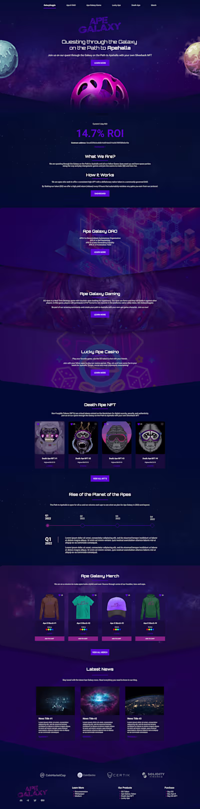Ape Galaxy UI/UX Showcase