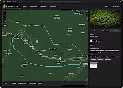 Responsive Website with Geodata Map for Nature Monitoring