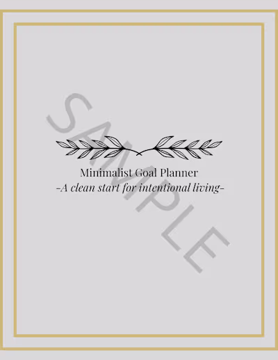 Minimalist Goal Planner