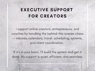 Executive Support for Creators