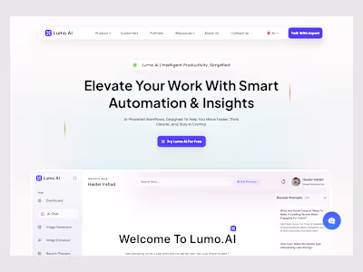 Lumo AI Website Design Concept