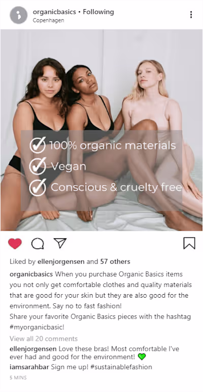 Instagram post example