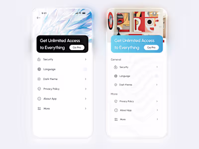 Settings – AI Video Generator App UI