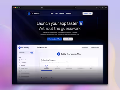 CoLaunchly Landing Page Design