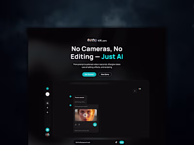 Core AI Video Generation Landing Page Design