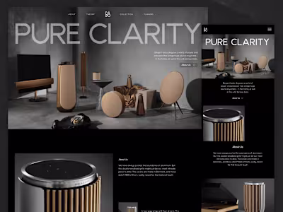 Bang & Olufsen - Aesthetic Minimalist Speaker Website Page