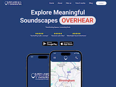 Web design and development for immersive app startup
