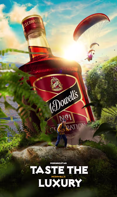 A premium advertising design concept that merges realism wit...