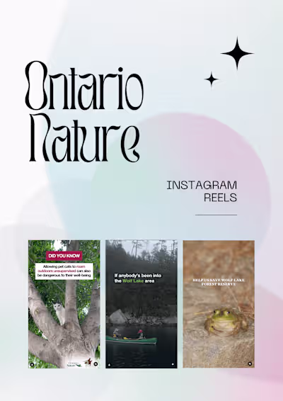 social media content for Ontario Nature