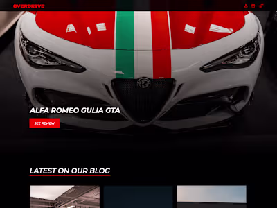 Web design for automotive lifestyle brand