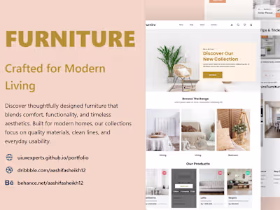 Furniture landing page.