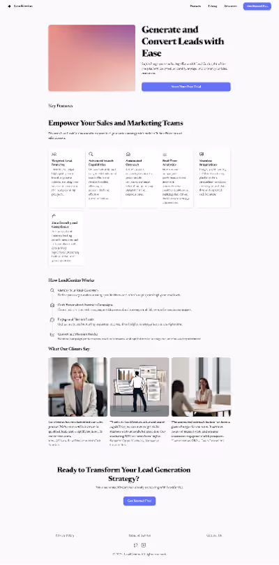 Modern Simple Saas Landing page