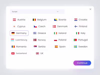 🌍 Language Selection UI – Popup