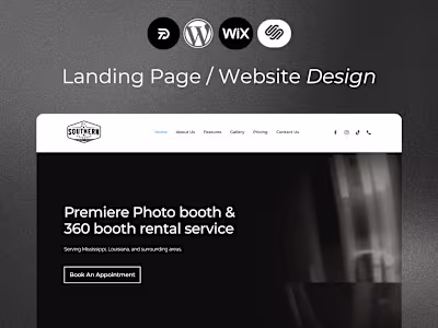 Southern Exposure Selfie Booth • Website Redesign