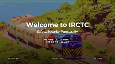 IRCTC - Usability Testing Report on Redesigned Website