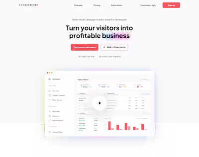 ConversionX Landing page website design