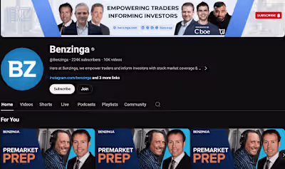Benzinga Social Media