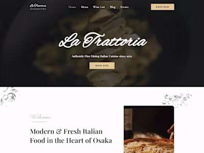 La Trattoria Multi-Page Restaurant Website