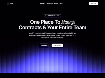 Minimal SaaS Landing Page Hero – Contract Platform